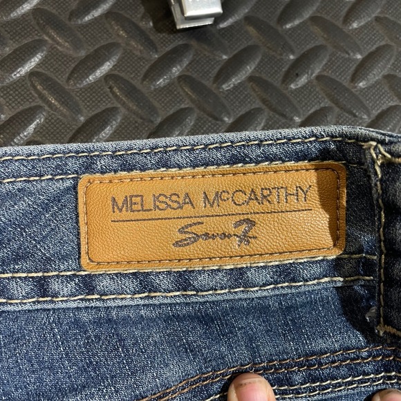 Melissa McCarthy Seven7 Blue Straight Leg Mid Rise‎ Denim Jeans Women's Size 16 - Picture 4 of 12